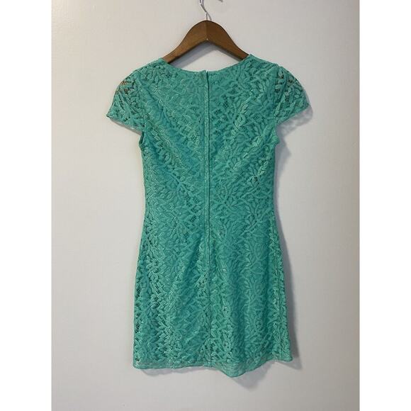 Lilly Pulitzer Erica Seafoam Green Metallic Jungle Lace Shift Dress $228 XS EUC - Picture 4 of 6
